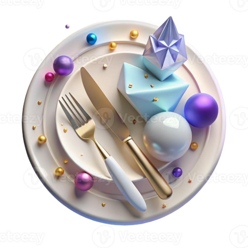 impressive classic White Plate Knife and Fork Element professional png