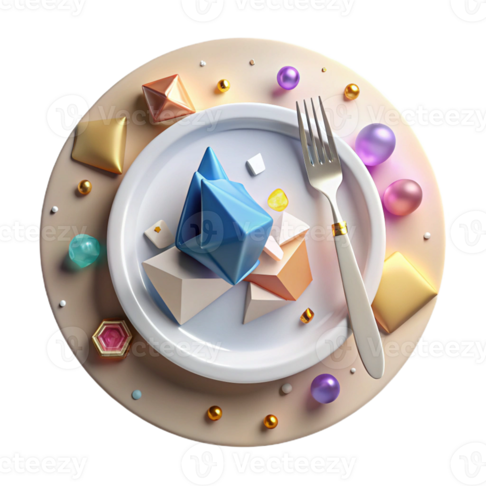 magnificent creative White Plate with Fork and Knife Top View Isolated premium png