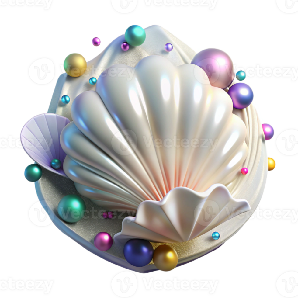 dramatic abstract White Seashell Transparent Background high quality png