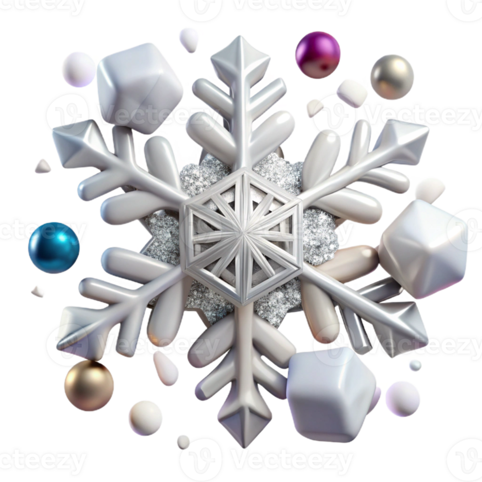 stunning traditional White Snowflake Isolated on Transparent Background original png