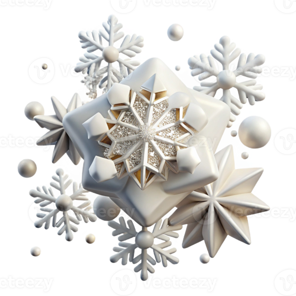 vibrant traditional White Snowflakes Falling Transparent Background high resolution png