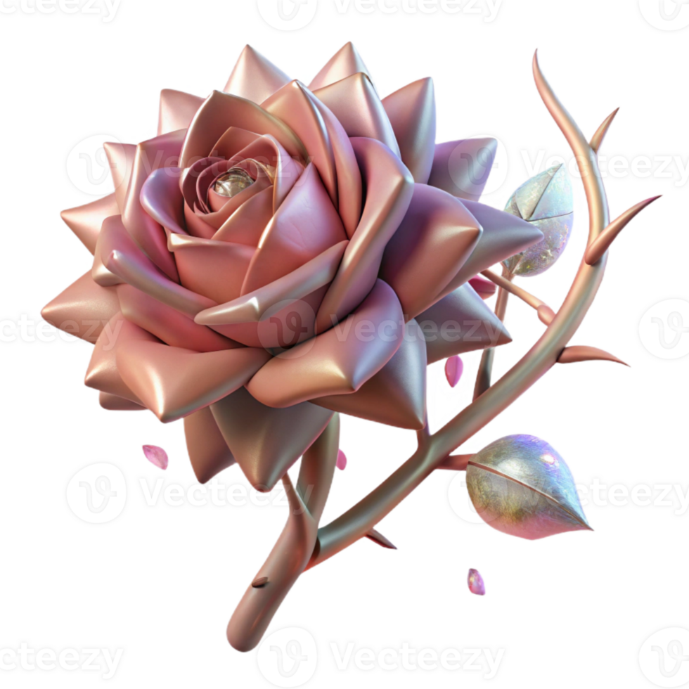 dramatic modern Withered Rose Stem with Thorns Transparent Element genuine png