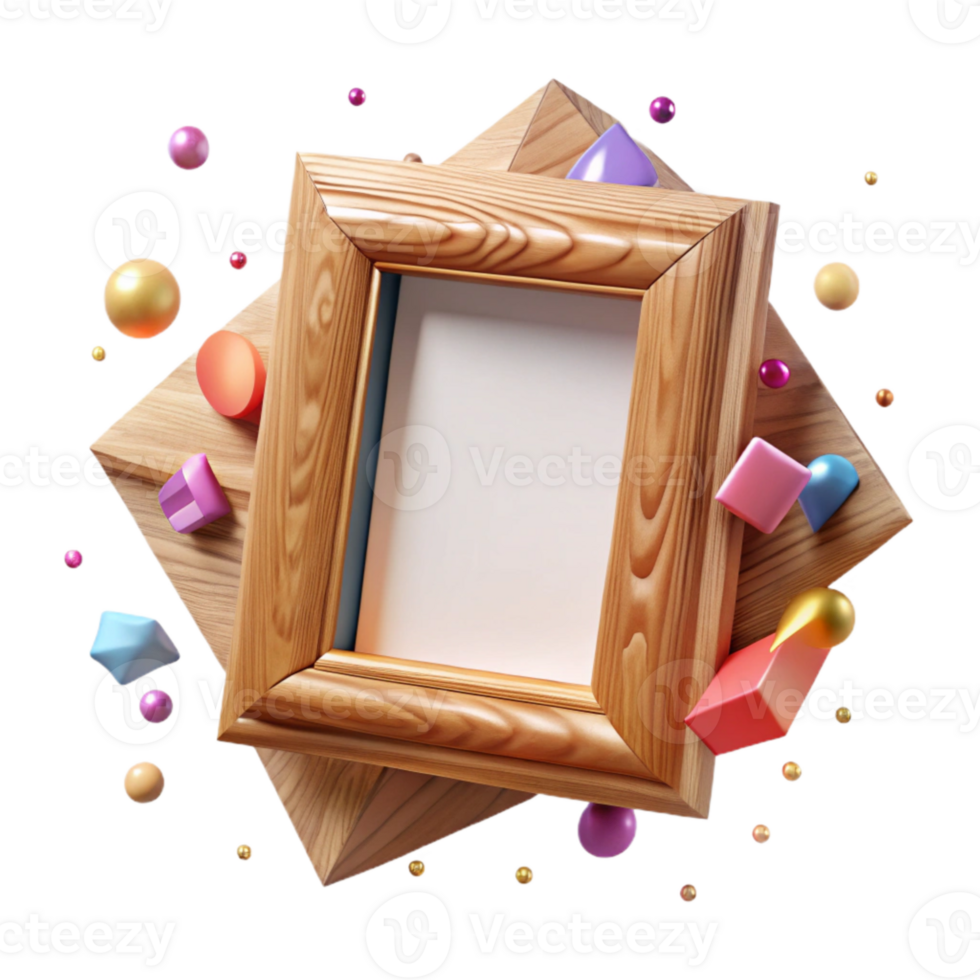 dramatic classic Wooden Picture Frame Front View Isolated exclusive png