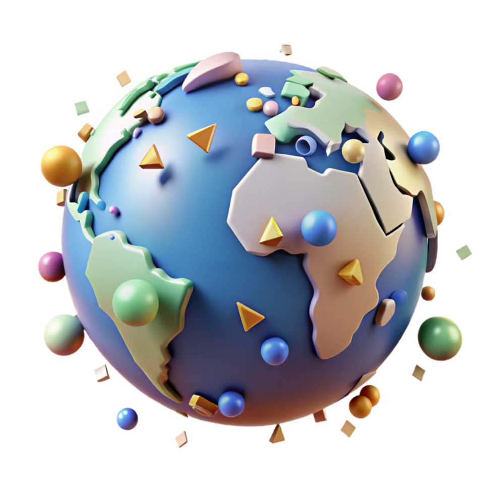 impressive artistic World Globe Cutout with Continents authentic png