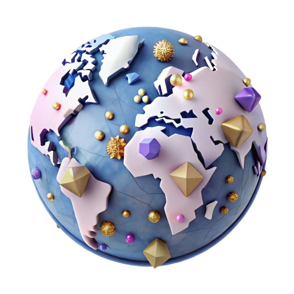 dramatic vintage World Map Flat View with Countries Cutout high resolution png