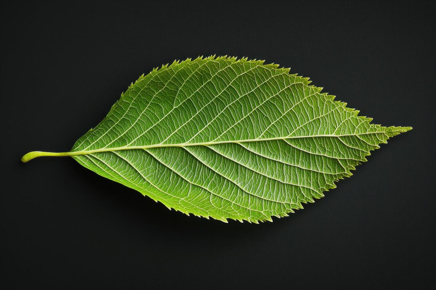 Birch Leaf - A triangular, serrated leaf with a glossy surface, pointed with a slightly jagged edge, turning yellow in fall and growing on slender, papery-barked trees photo