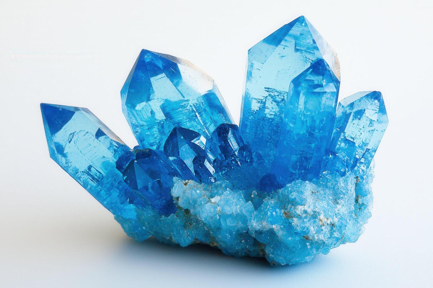 Cavansite crystals are striking blue mineral formations known for their vibrant color and radiating crystal clusters photo