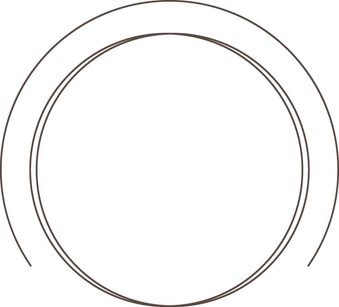 a circle with a line drawn around it vector