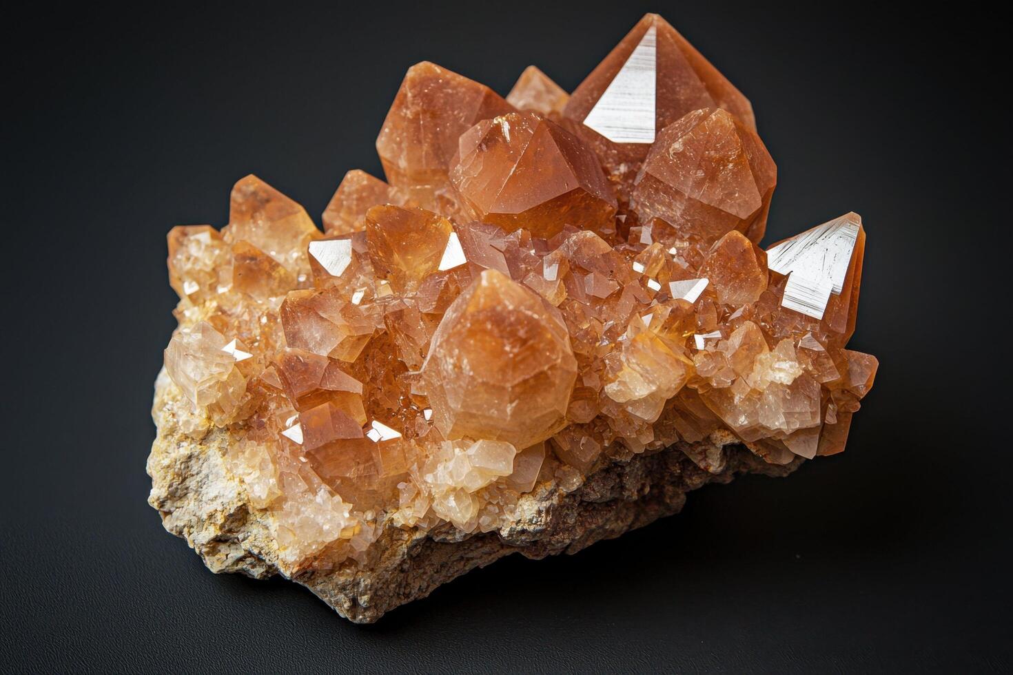 Aragonite crystals form naturally in intricate, needle-like clusters or hexagonal shapes photo