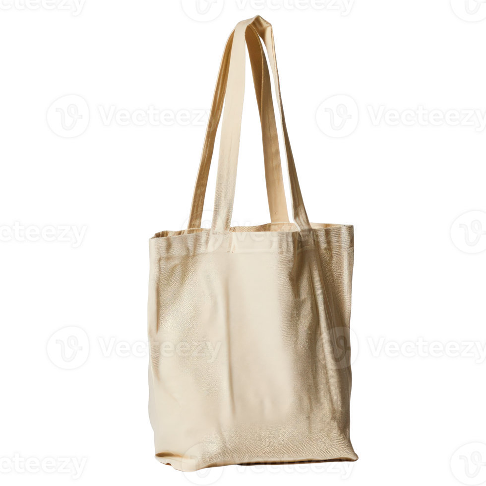 Natural Canvas Tote Bag with Long Straps for Everyday Use and Eco-Friendly Shopping Needs png