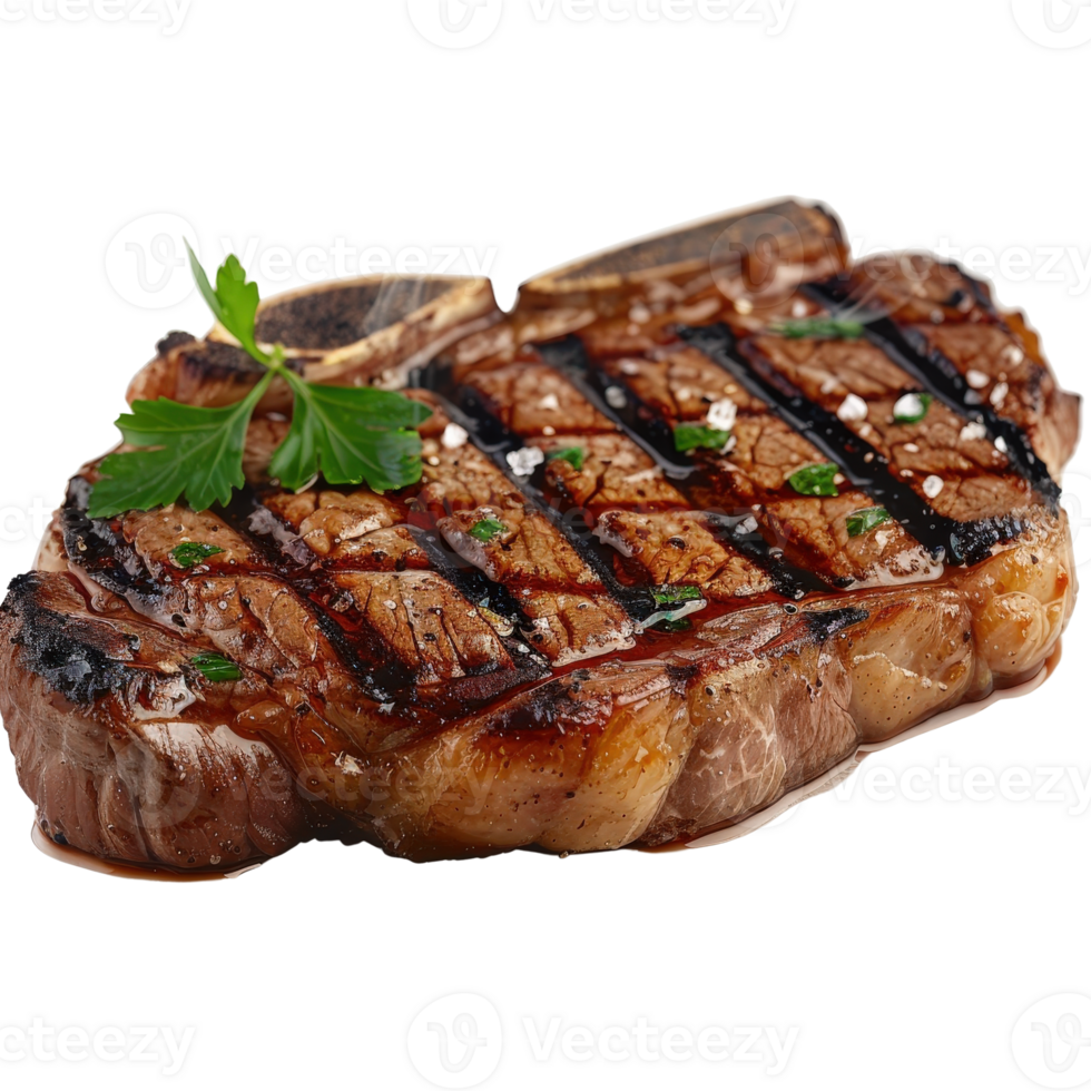 Grilled Steak on . with Fresh Herbs and Seasoning for Culinary Photography png