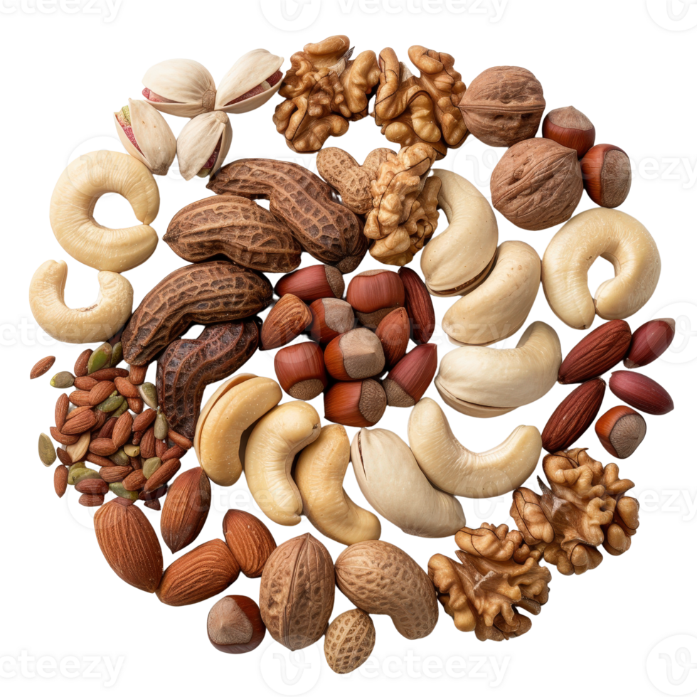 Assorted Nuts and Seeds on . for Healthy Snack and Culinary Use png