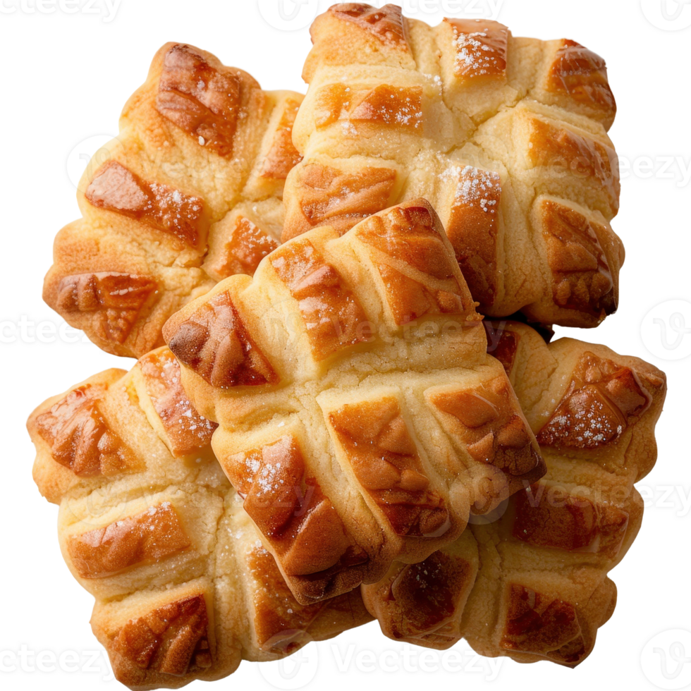 Freshly Baked Golden Pastry with Flaky Texture and Crisp Edges on a . png
