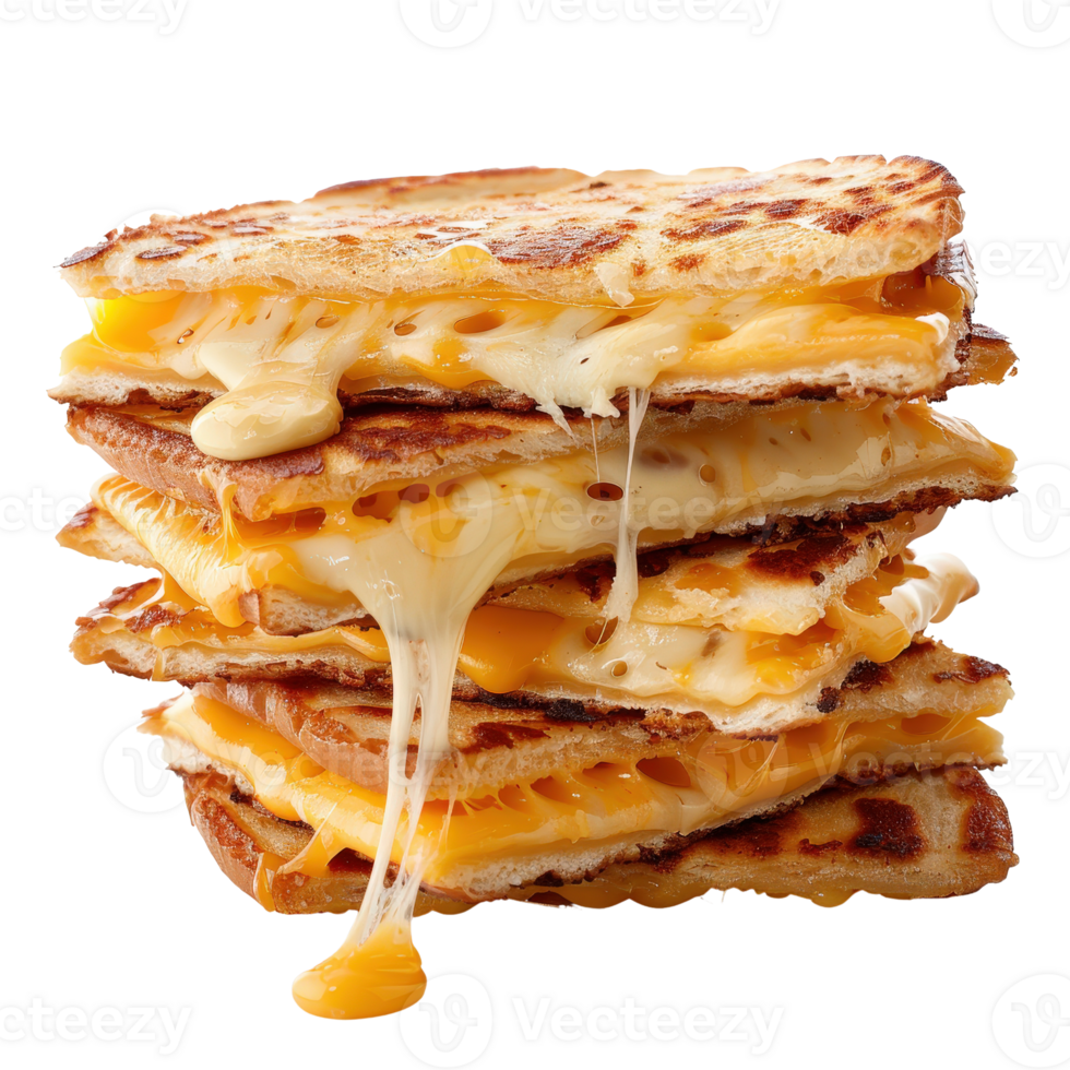 Deliciously Cheesy Grilled Sandwich Stacked with Melted Cheese and Toasted Bread png