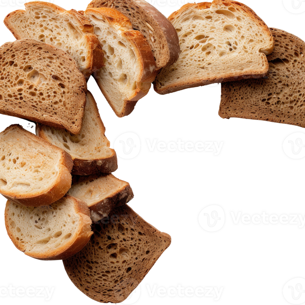 Freshly Baked Slices of Brown Bread on a . for Culinary Use and Presentation png