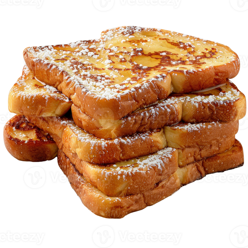 Stacked Delicious French Toast with Powdered Sugar and Butter on a . png