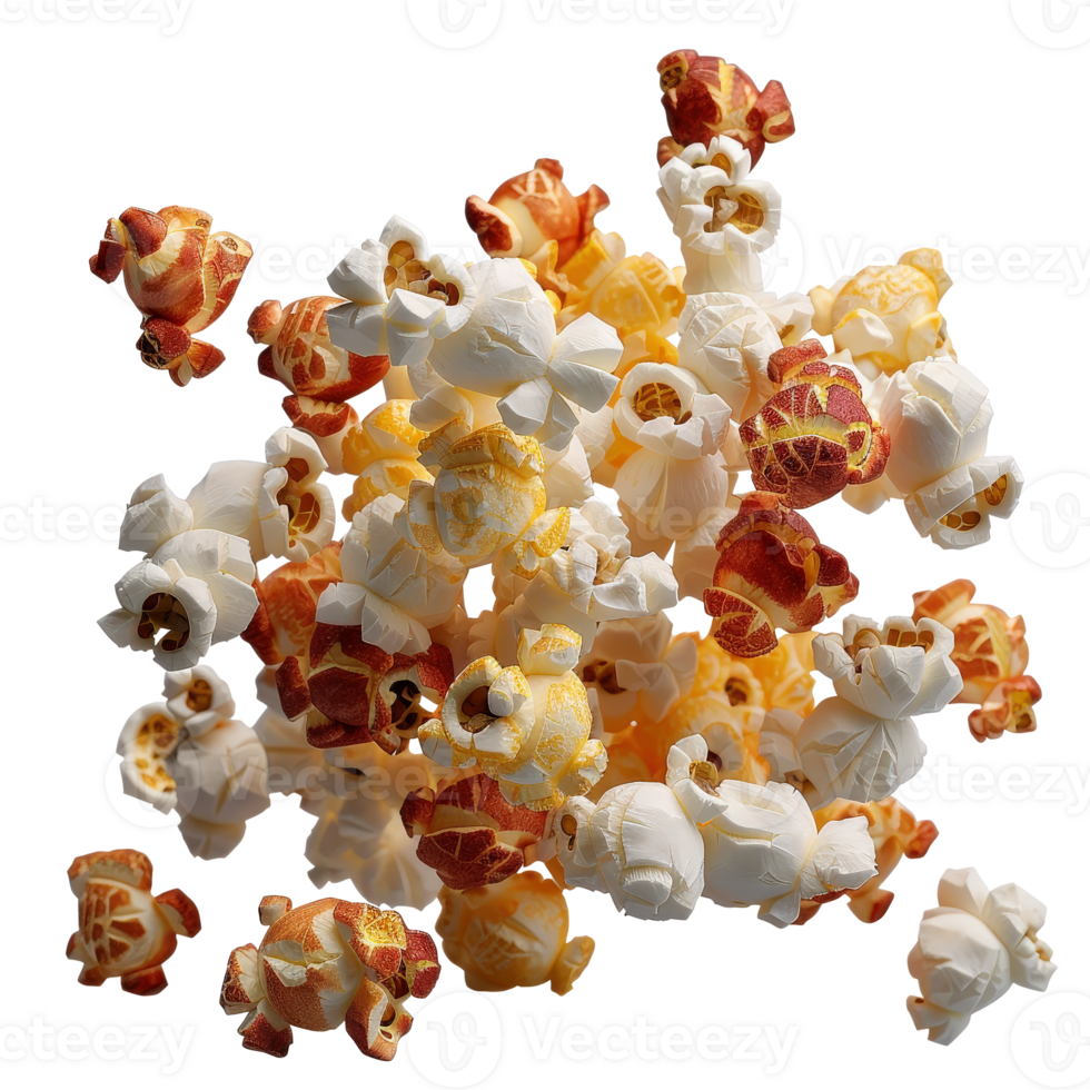 Colorful Buttered Popcorn Pile . . for Food and Snack Themes png