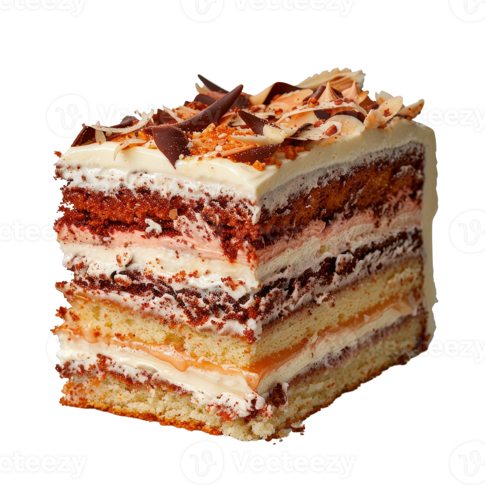 Delicious multi-layered dessert with rich cream, chocolate, and fruit layers for sweet indulgence png