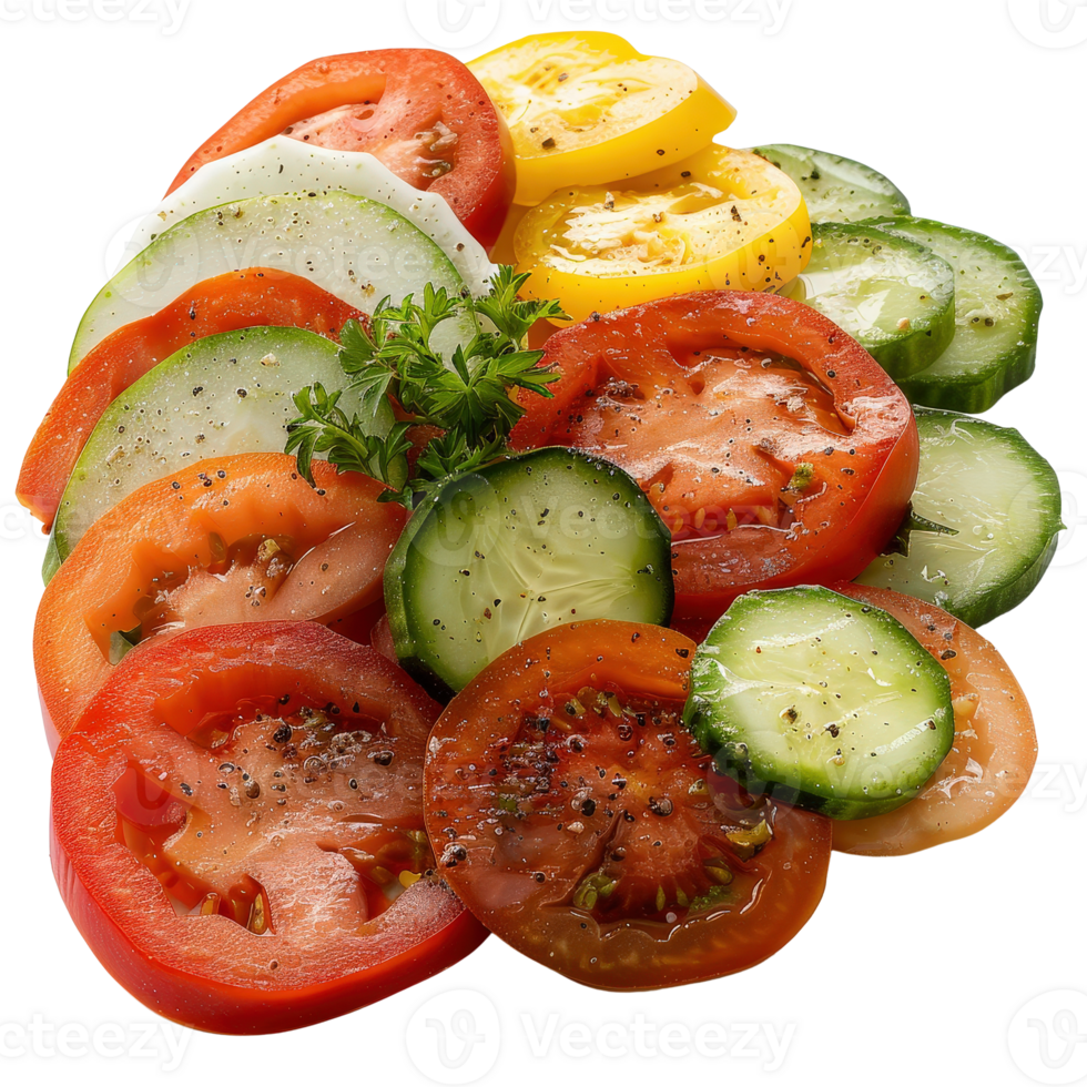 Fresh and Colorful Sliced Vegetables on a . for Culinary Use and Recipe Design png