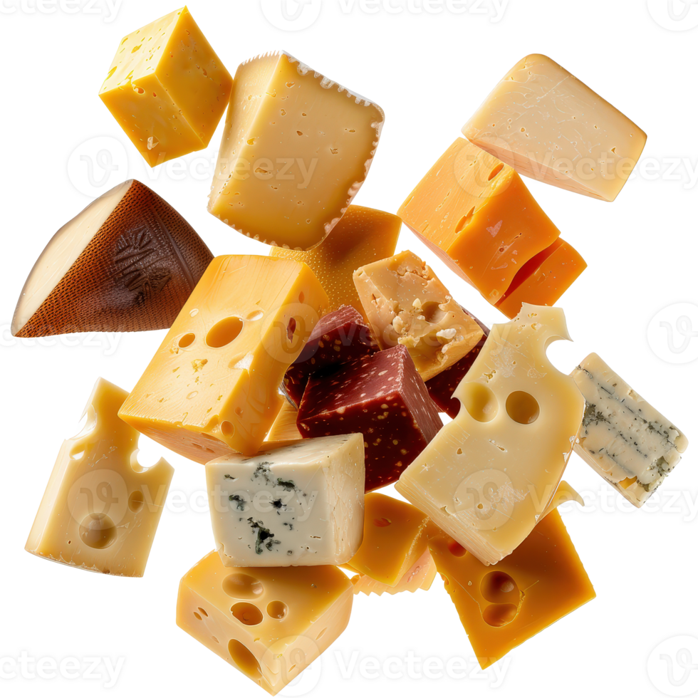 Assorted Cheese Cubes on . for Culinary and Gourmet Food Photography png