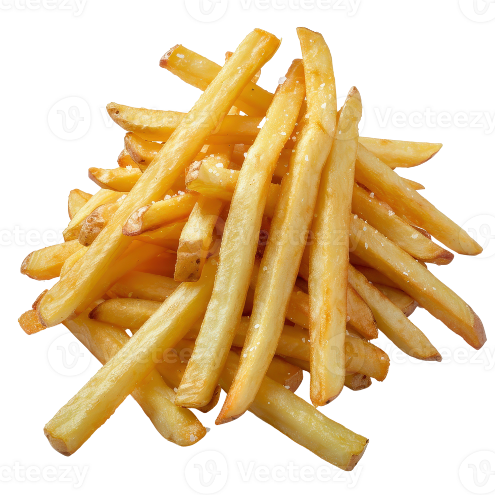 Golden Crispy French Fries Piled High for Delicious Fast Food Indulgence and Snack Enjoyment png