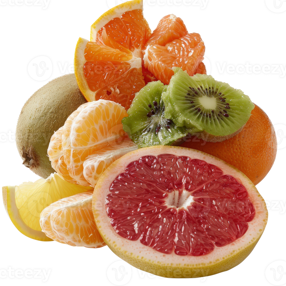 Fresh Citrus and Tropical Fruits Arrangement on a . for Healthy Eating Concepts png