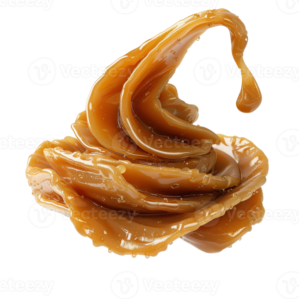 Swirling Creamy Caramel Sauce . . with Glossy Texture and Shine png