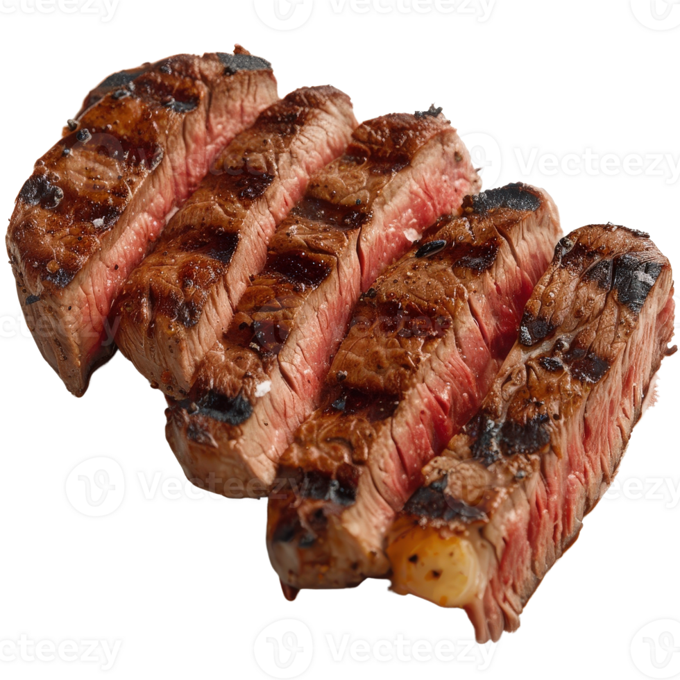 Grilled Steak Slices with Perfect Char and Juicy Interior for Culinary Presentation png