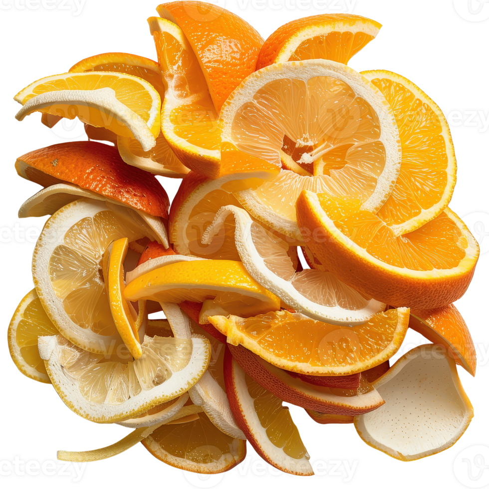 Fresh Orange and Lemon Slices Stacked for Colorful and Vibrant Food Background or Display png