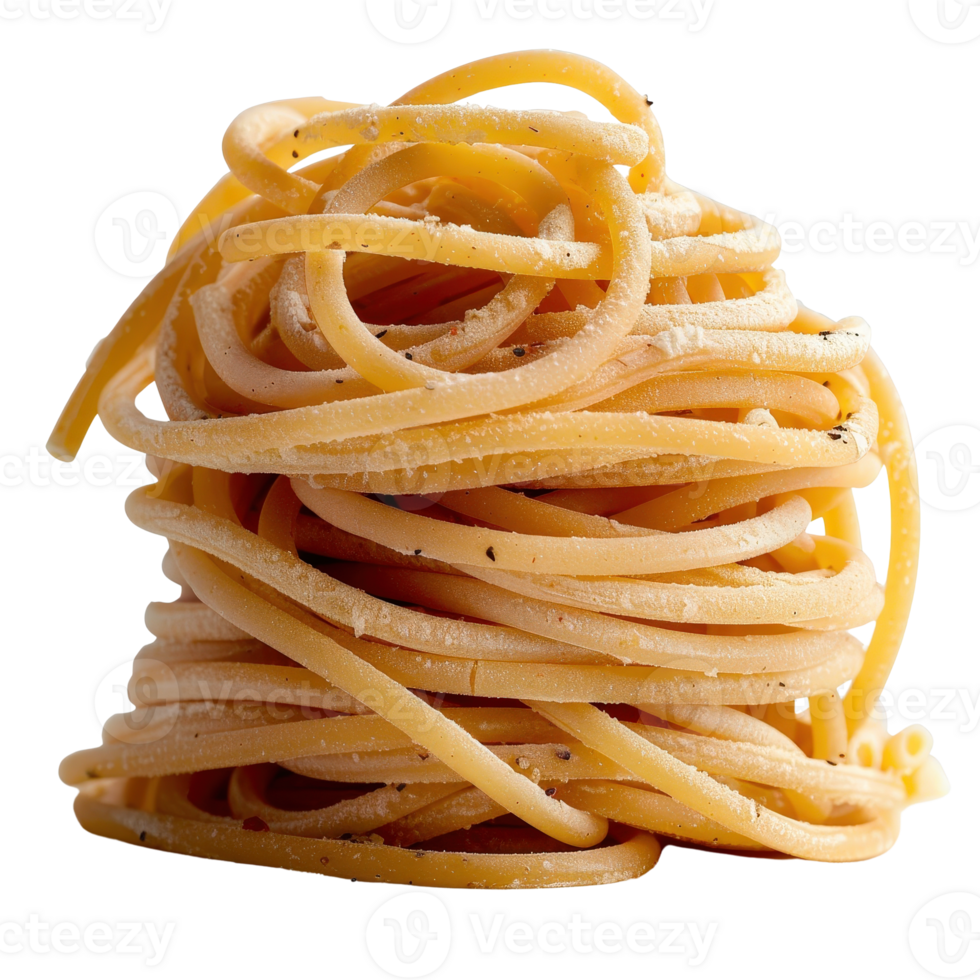 Freshly Twisted Spaghetti Noodles Stacked Neatly for Culinary Inspiration and Presentation png