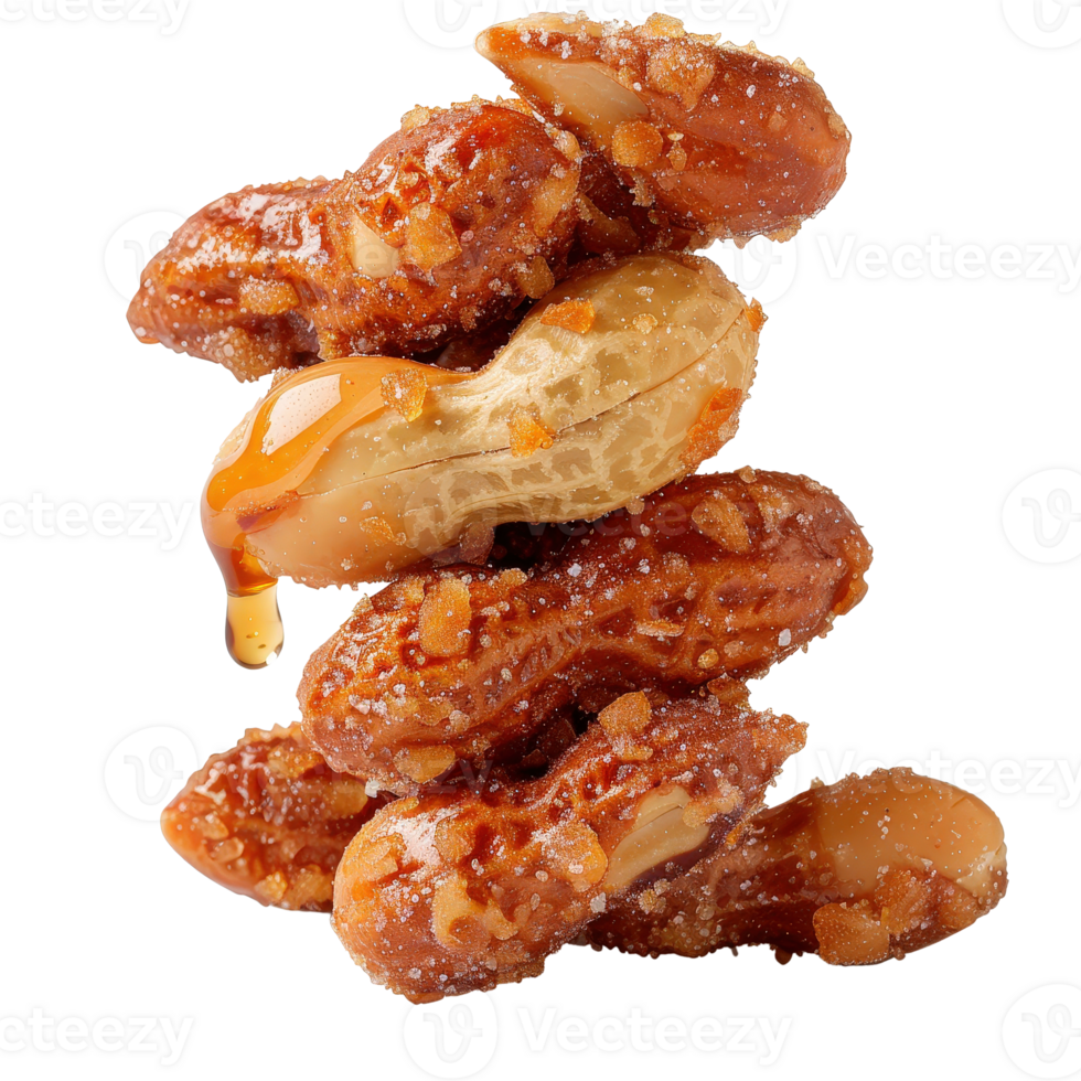 Sweet and Crunchy Caramel-Coated Peanuts Stacked in a Pile on . png