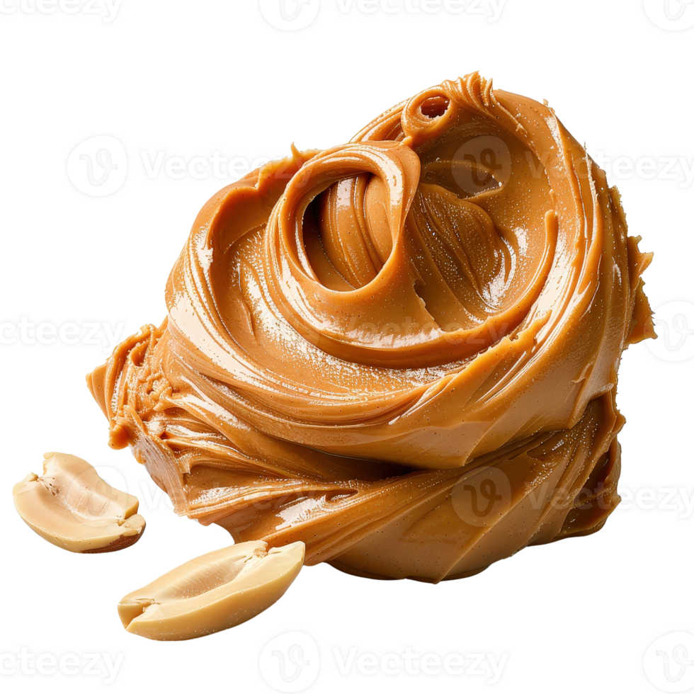 Creamy Peanut Butter Swirl with Peanuts on . for Culinary Use and Recipes png