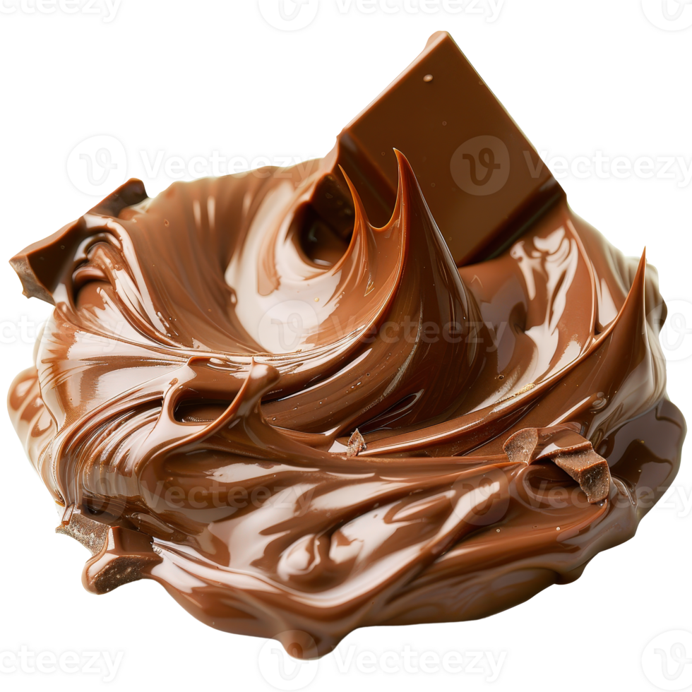 Swirled Chocolate Spread with Smooth Texture and Rich Color on . png