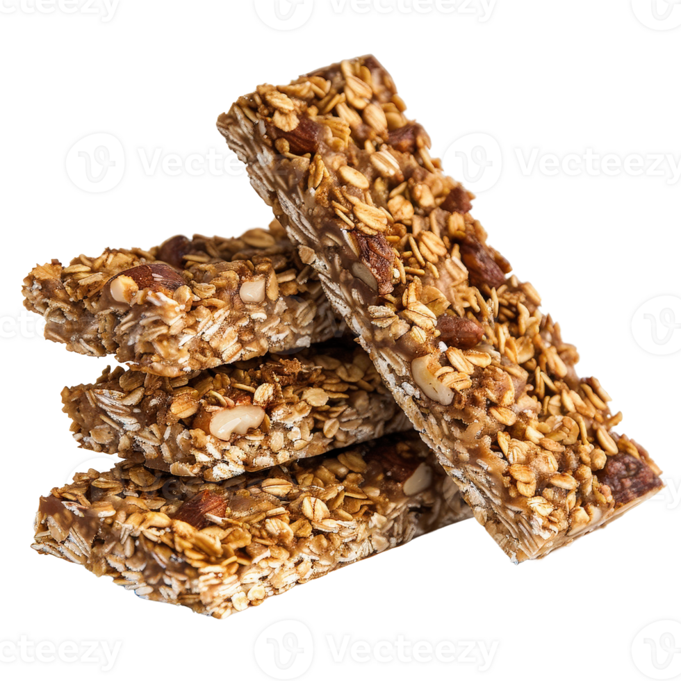 Nutritious Granola Bars Stacked in a Delicious and Healthy Snack Arrangement png