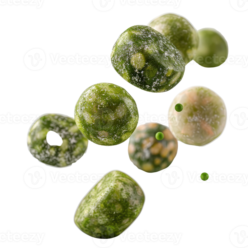 Colorful Green Vegetables Floating in Air, Nutrient-Rich Vegetation, Healthy Eating Concept png