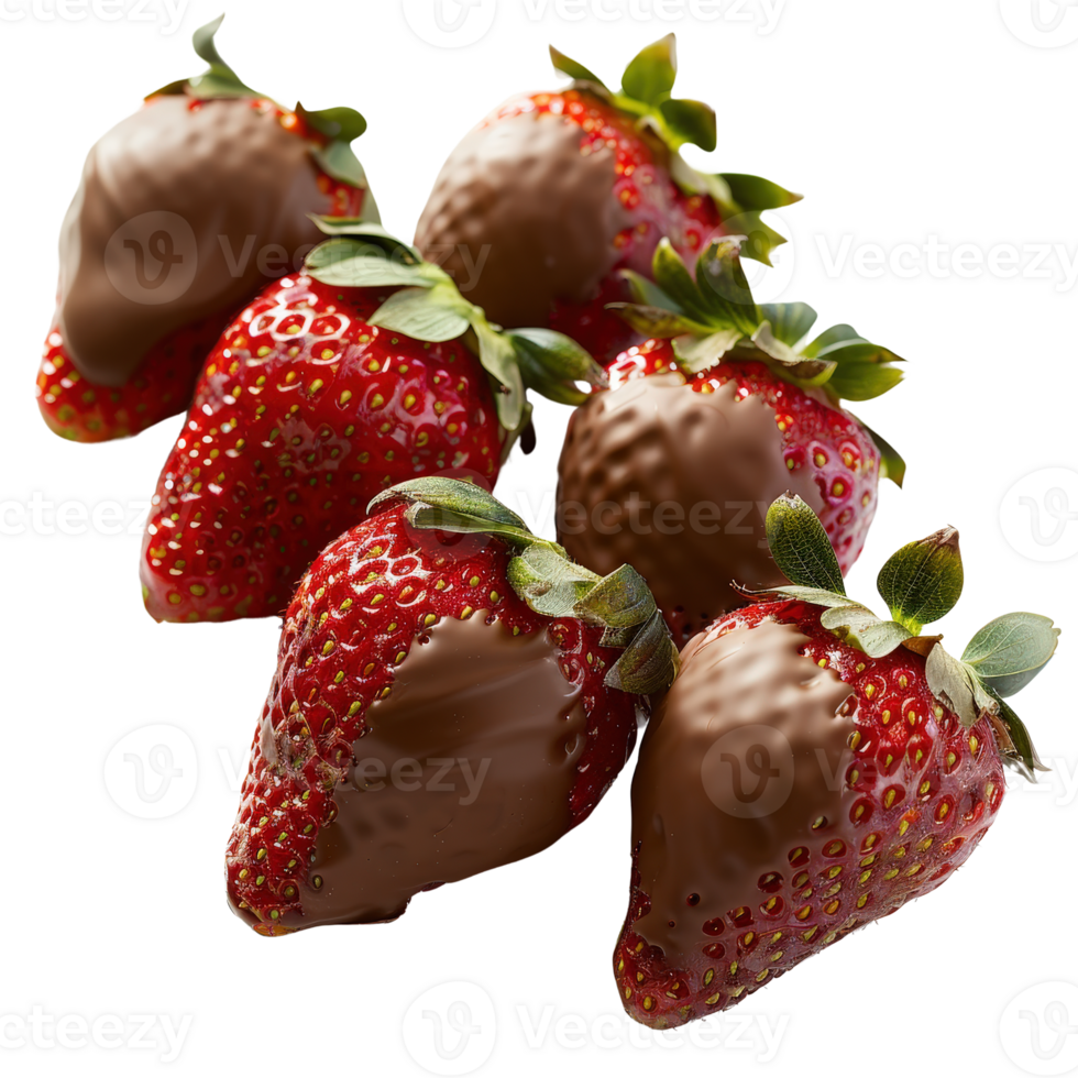 Fresh Strawberries Dipped in Rich Chocolate for Delicious Dessert and Treat Inspiration png