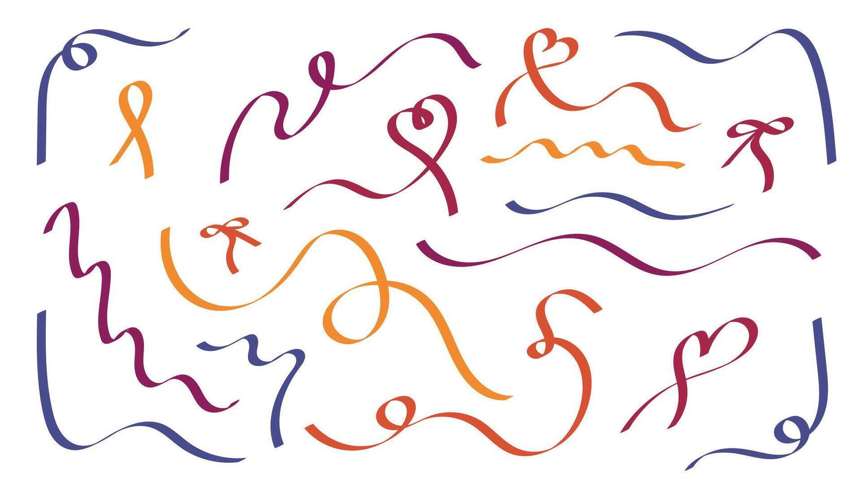 Colorful ribbon designs ideal for festive decorations or art projects vector