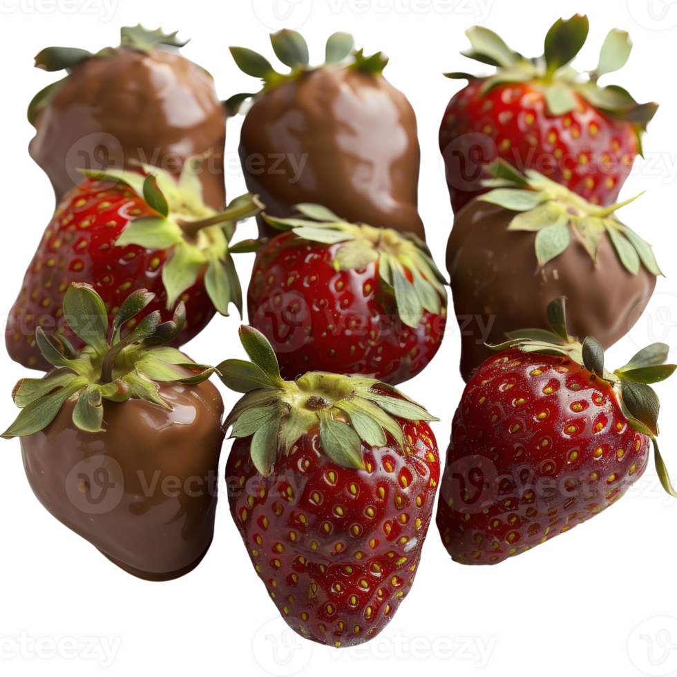 Fresh Strawberries Dipped in Smooth Chocolate for Delightful Dessert Treats and Indulgence png