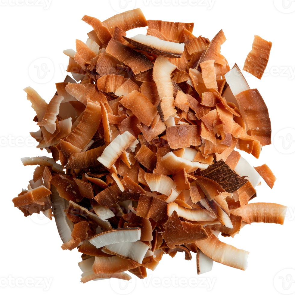 A Pile of Natural Coconut Flakes for Healthy Cooking and Baking Applications png