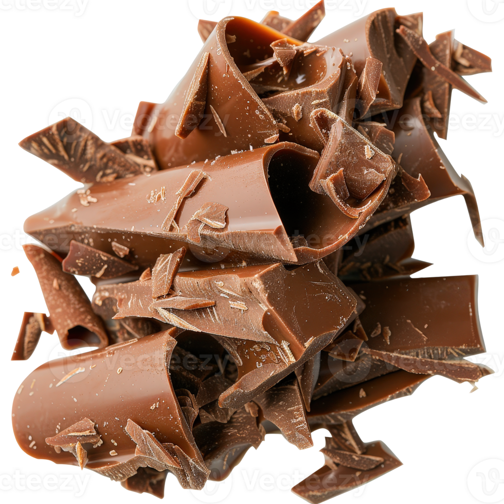 Chocolate Curls and Shavings Pile for Baking and Dessert Decoration Use in Culinary Arts png