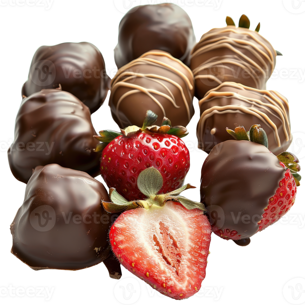Delicious Dark Chocolate Covered Strawberries On . Ready For Dessert Indulgence png