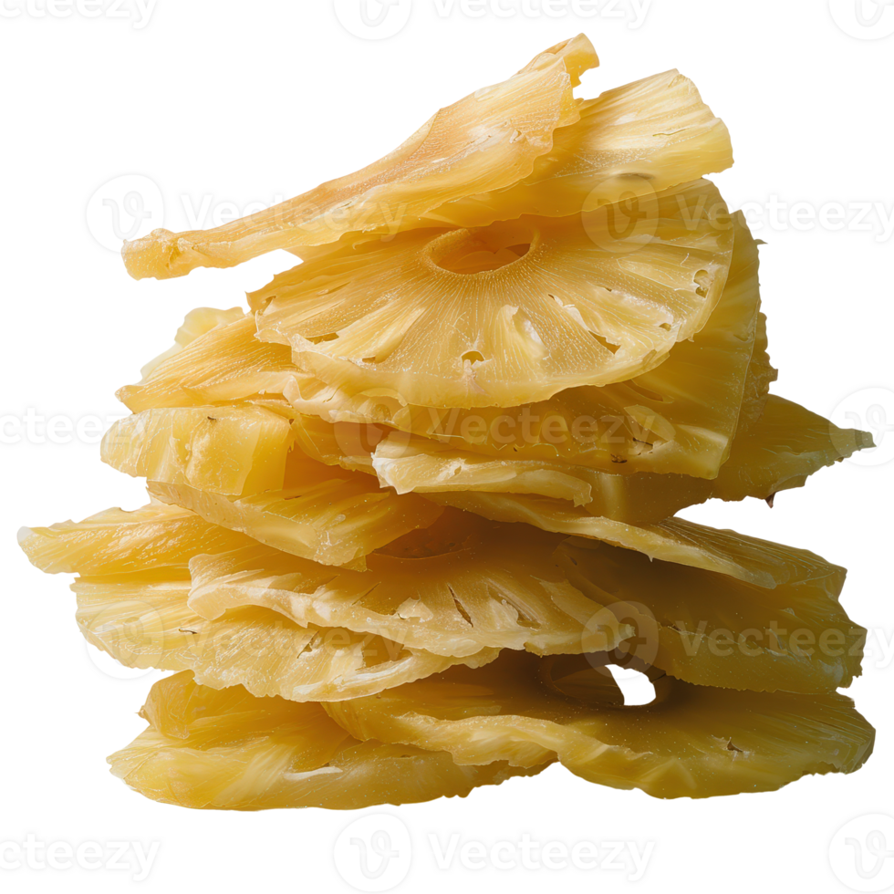 Stack of Dried Pineapple Slices on a . for Healthy Snack Ideas and Recipes png