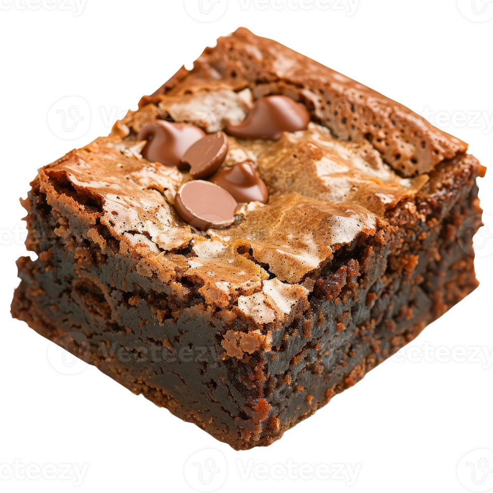 Delicious Chocolate Brownie with Melted Chocolate Chips and Fudgy Texture for Dessert Lovers png