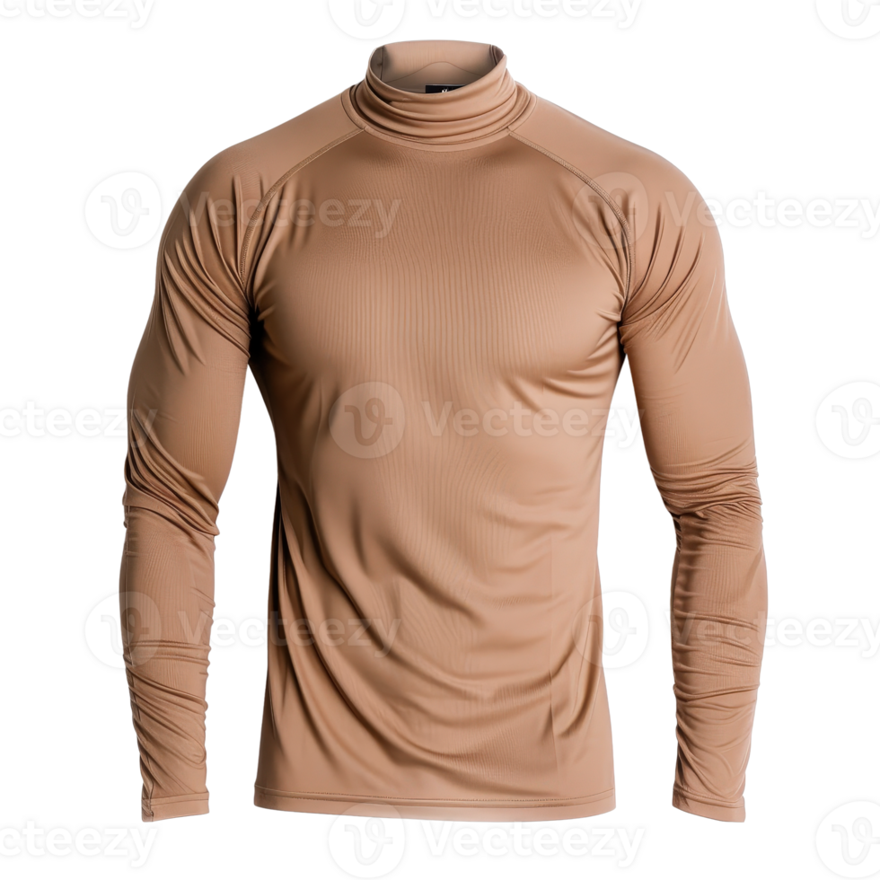 Long Sleeve Base Layer Shirt in Light Brown Color for Active Wear and Outdoor Activities png
