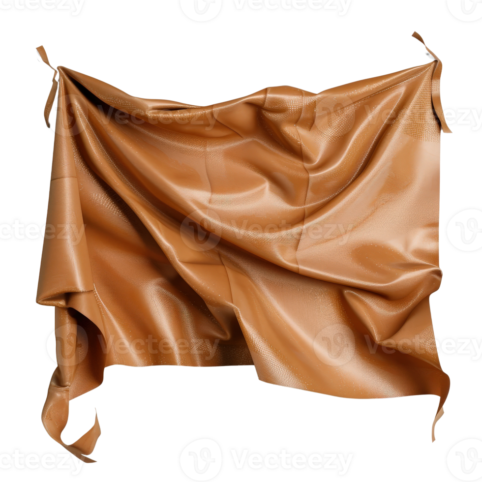 Smooth and Elegant Brown Fabric Draped Gracefully on a White Background png