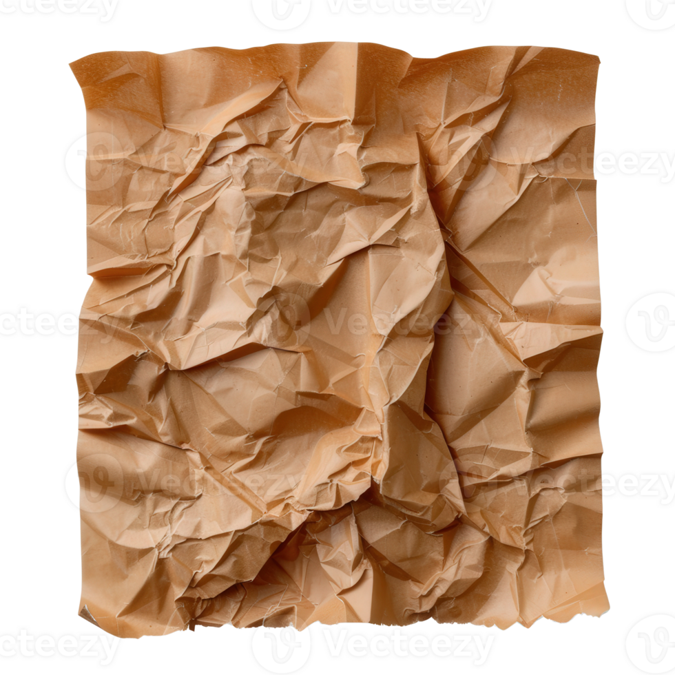 Crumpled Brown Paper Texture Background for Creative Design and Art Projects png