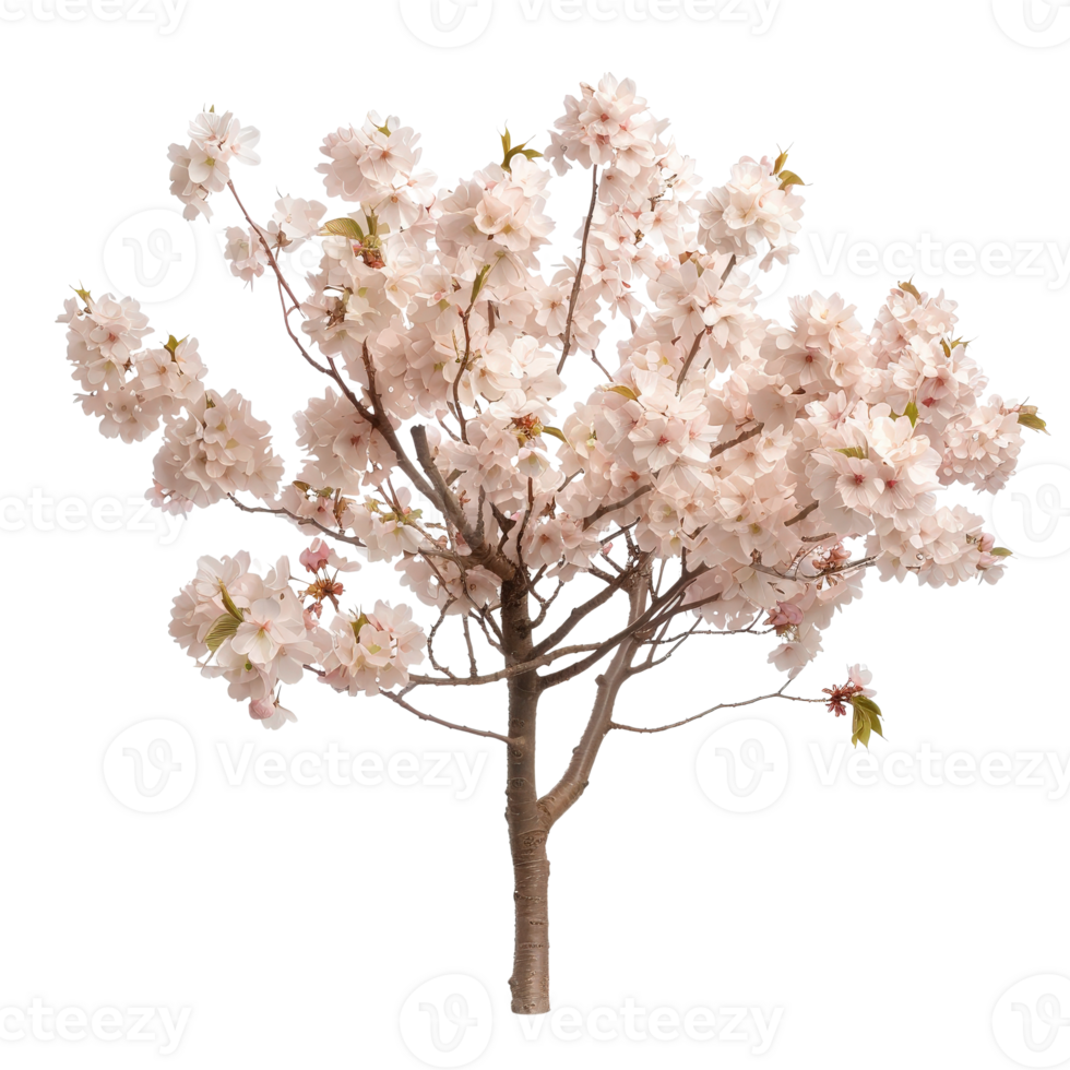 Beautiful Blooming Cherry Tree with Delicate Pink Flowers in Springtime Scene for Nature Lovers png