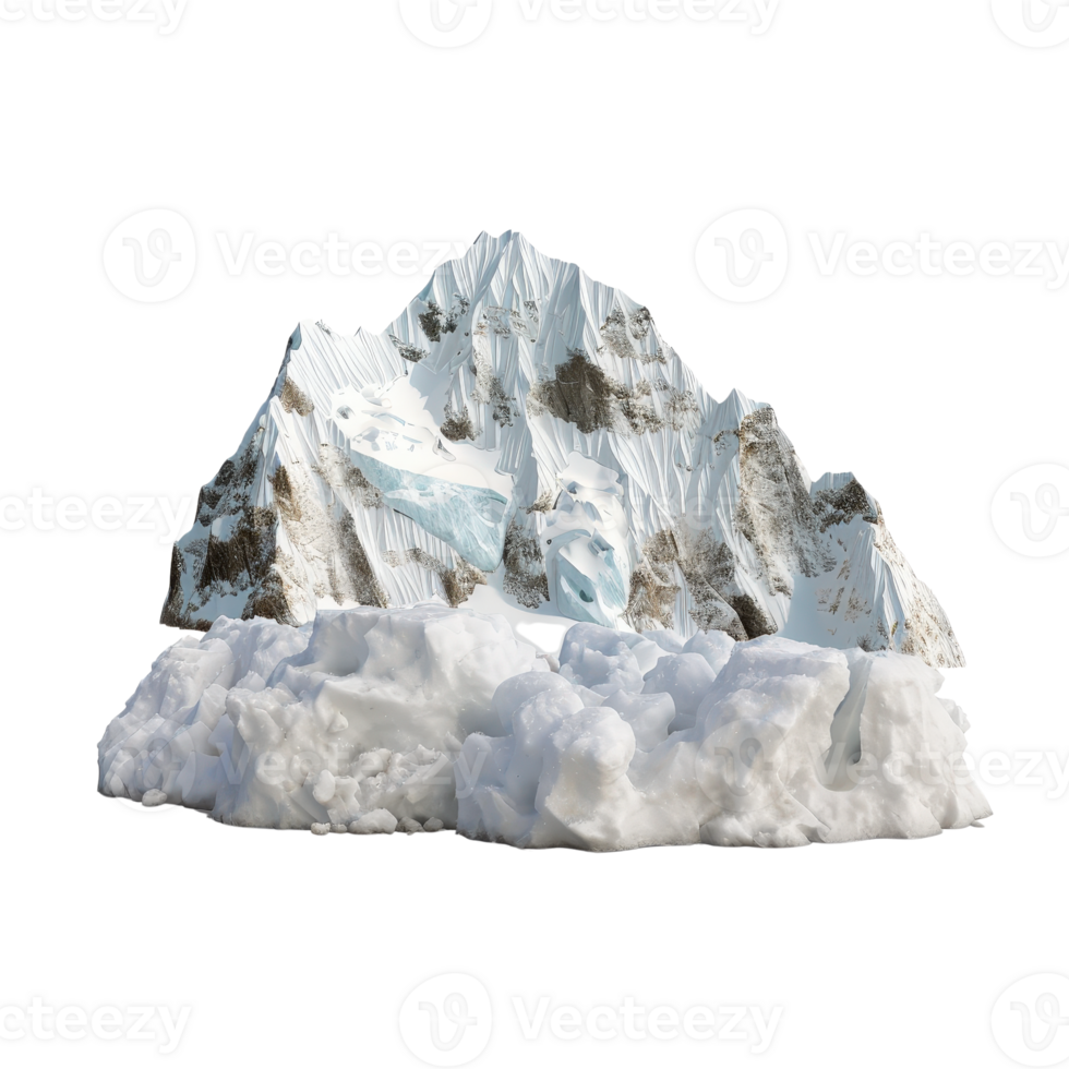 Majestic Glacier with Ice and Snow Formations against a Clear Background in Natural Landscape png