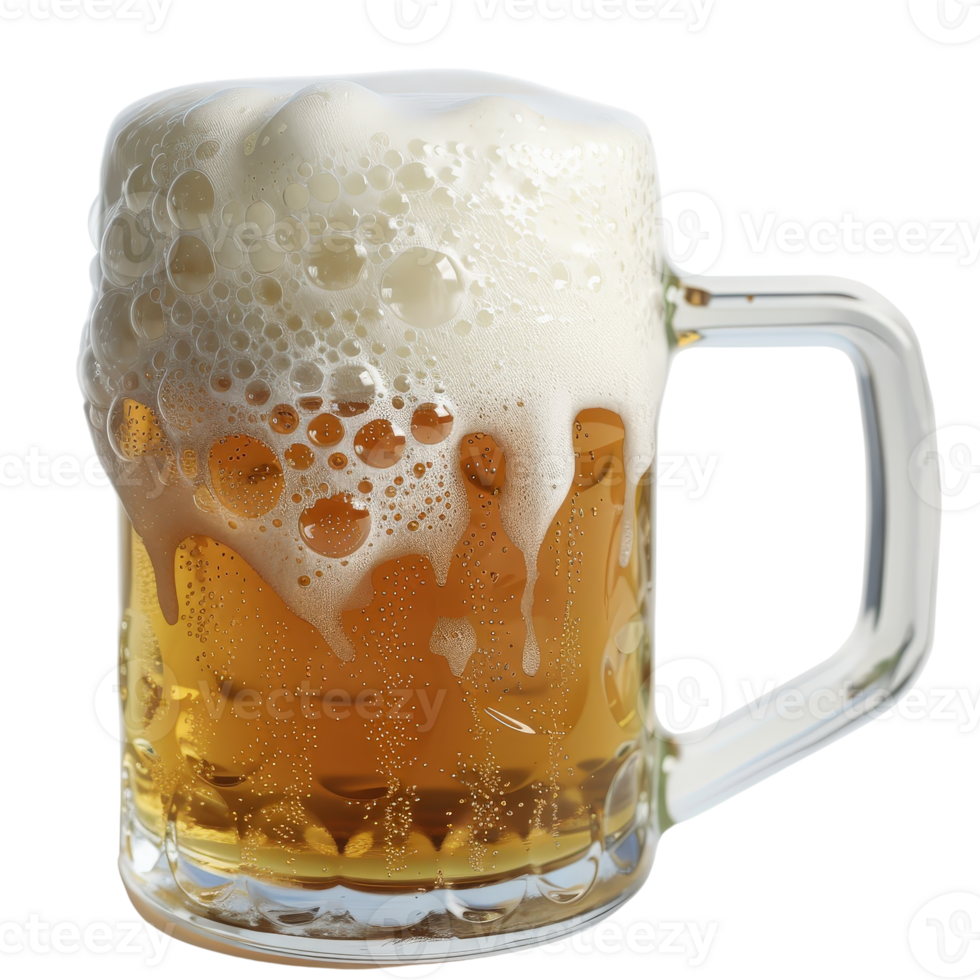 Refreshing Glass of Beer with Foam on Top Perfect for Celebrating and Enjoying a Relaxing Moment png
