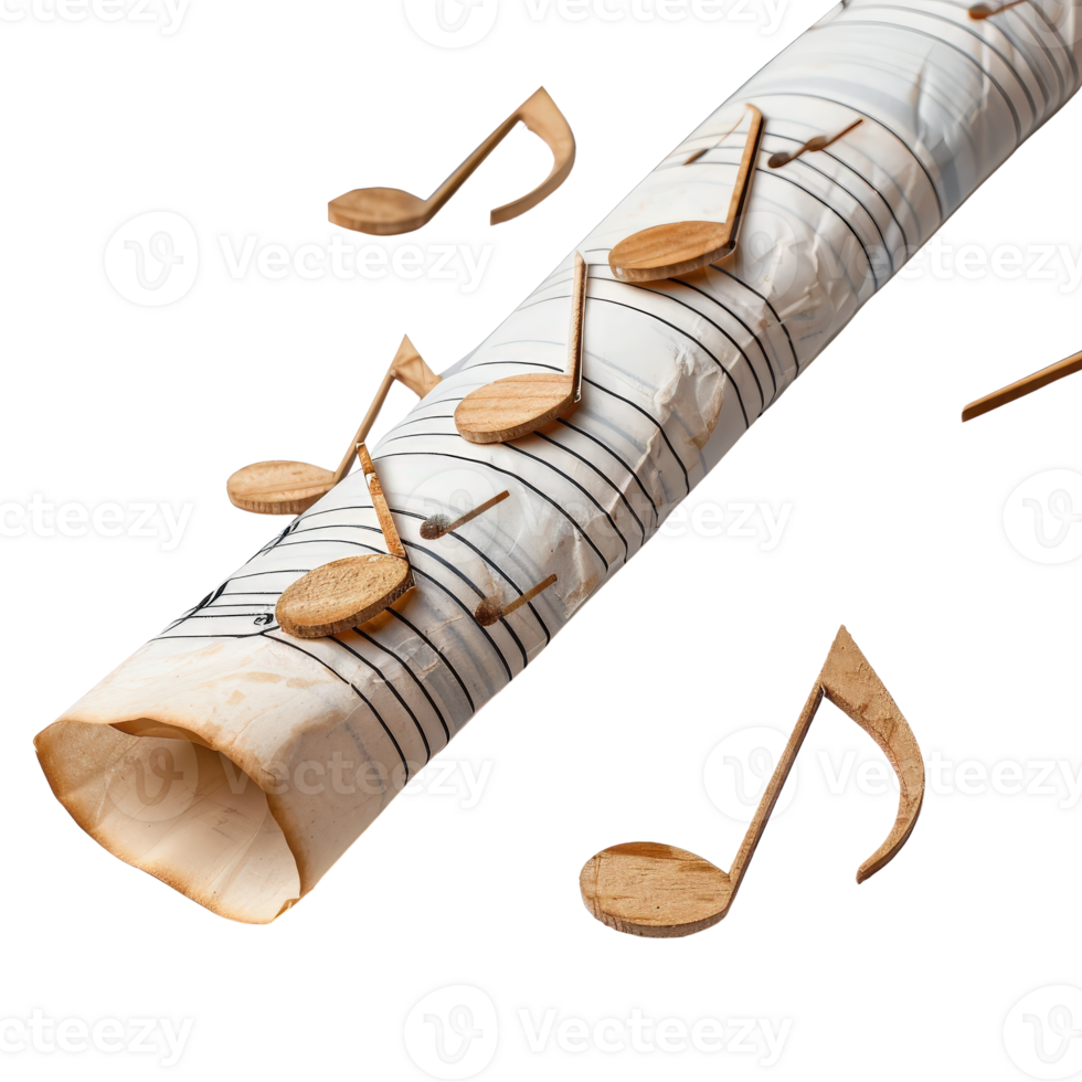 Musical Scroll with Notes . for Art and Design Concepts png
